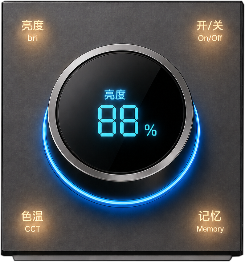 2.4GHz wireless lighting control system knob dimmer panel
